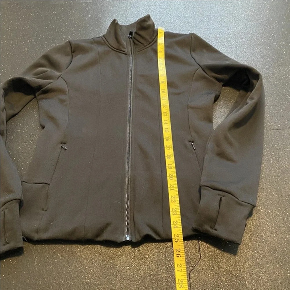 Yogalicious Jacket Medium Black Full Zip Activewear Yoga Thumb Holes Stretch - Picture 7 of 7